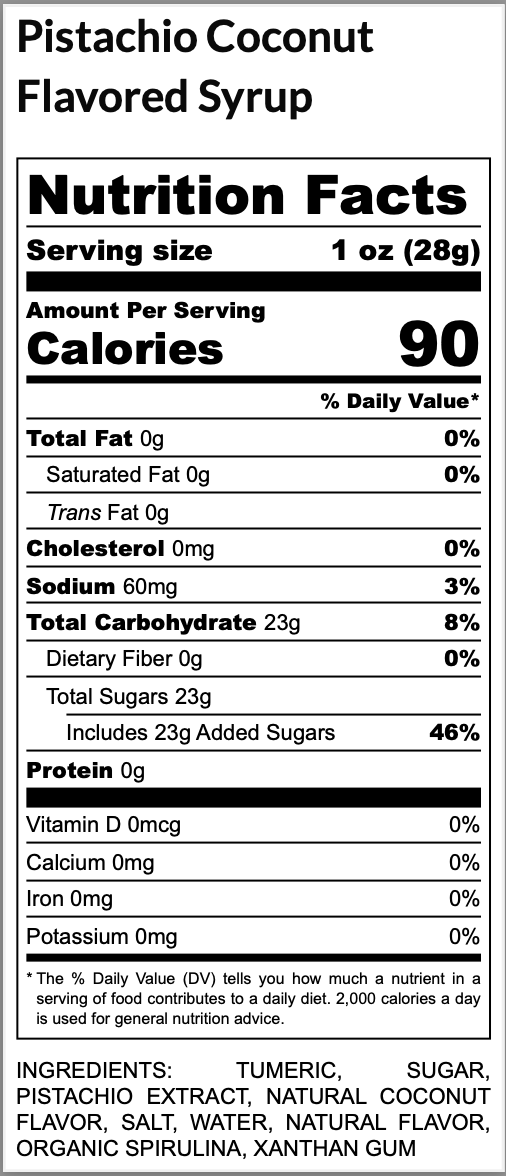 Sip Solo Pistachio Coconut Syrup