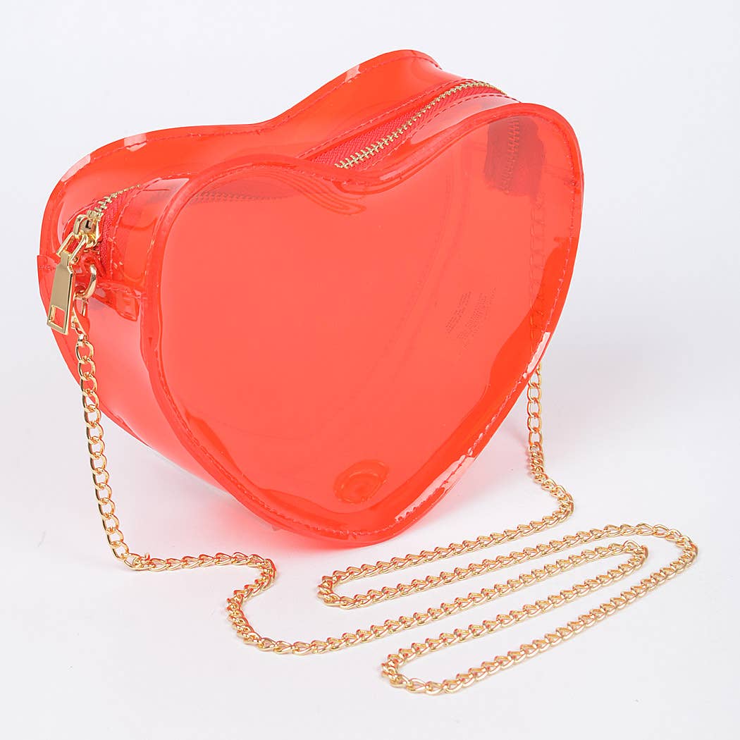 Clear Heart Shape Crossbody Bag