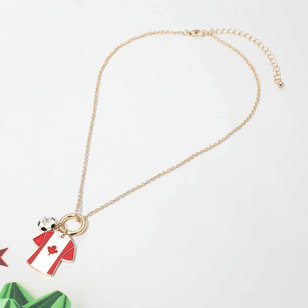 World Cup Soccer Ball Jersey Charm Toggle Pendant Necklace