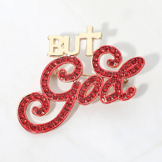Stone Paved But God Message Pin Brooch