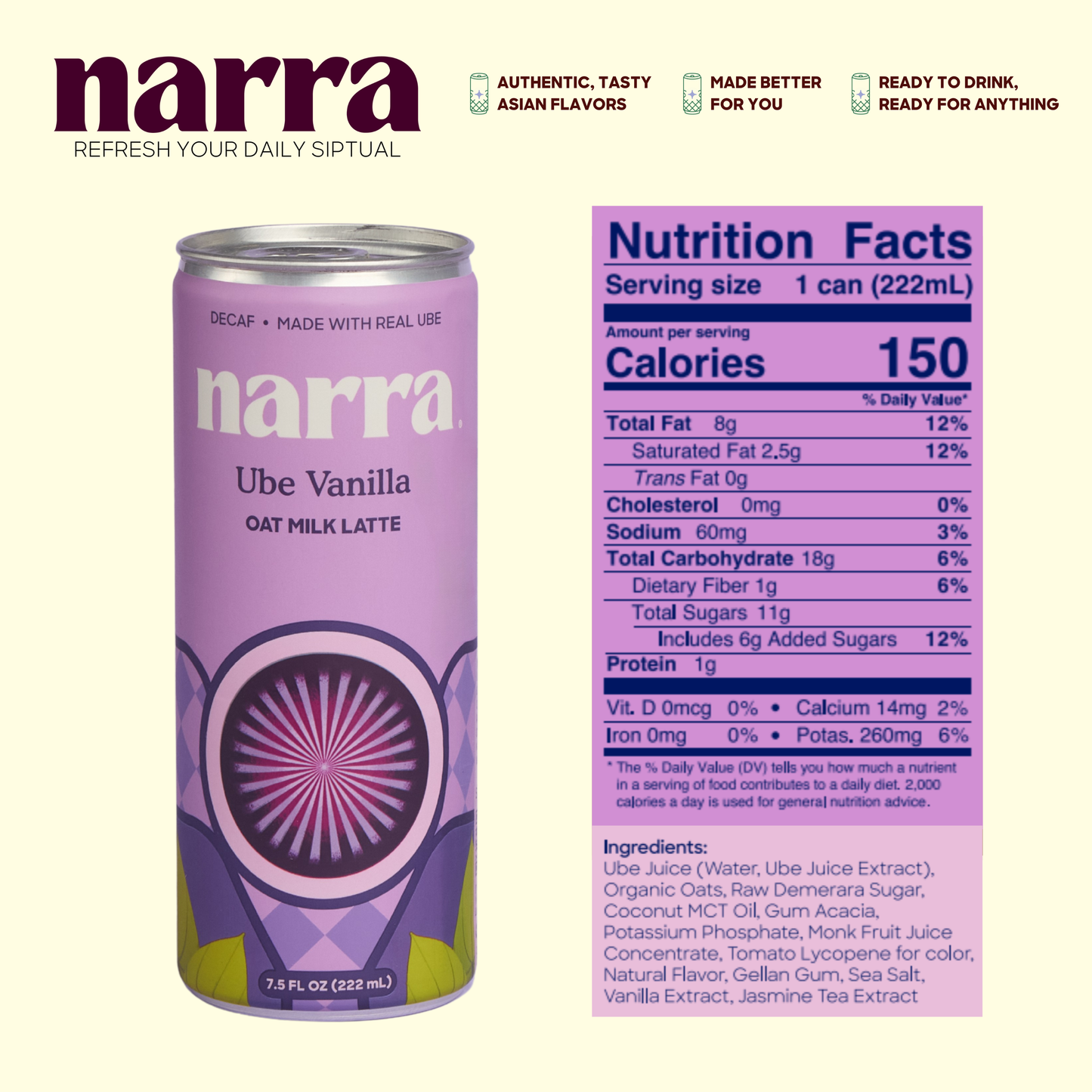 Ube Vanilla Latte (Oat Milk Latte) | 12pk