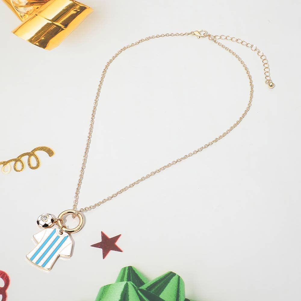 World Cup Soccer Ball Jersey Charm Toggle Pendant Necklace