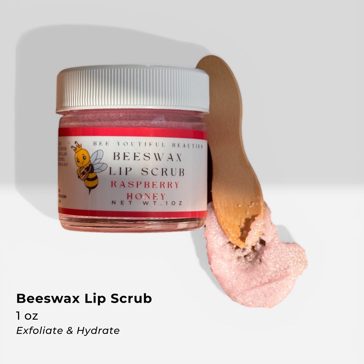 Beeswax Lip Scrub – 1 oz Glass Jar (Assorted Flavors)