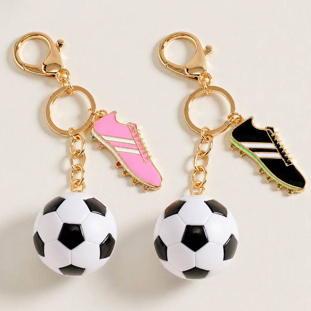 Soccer Ball Shoes Charm Keychain Bag Charm