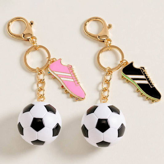 Soccer Ball Shoes Charm Keychain Bag Charm