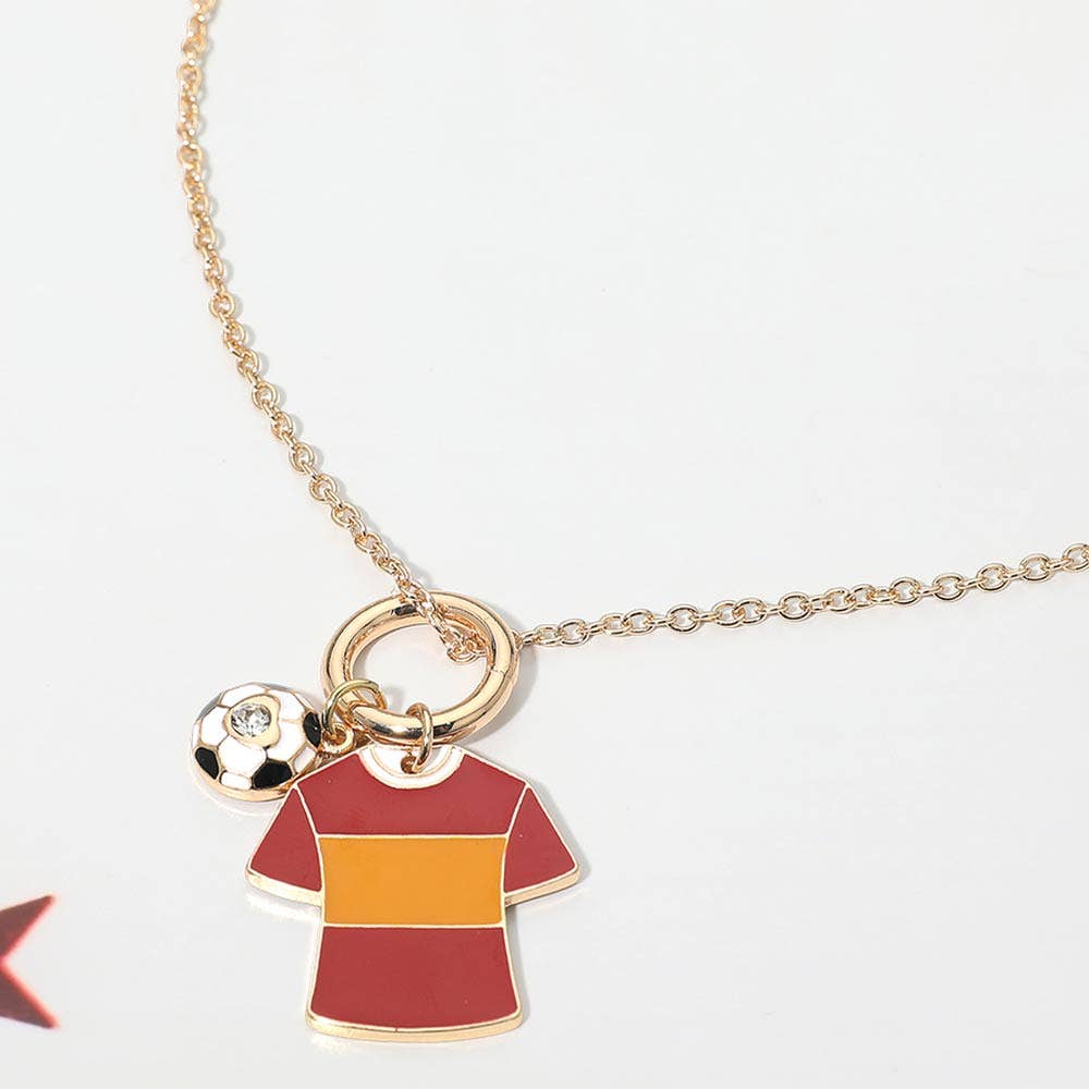 World Cup Soccer Ball Jersey Charm Toggle Pendant Necklace