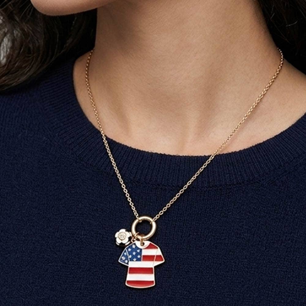 World Cup Soccer Ball Jersey Charm Toggle Pendant Necklace