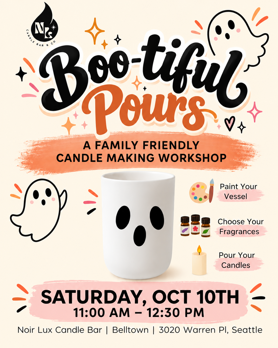 Boo-tiful Pours: A Family-Friendly Candle Making Workshop | SAT OCTOBER 10th | 11:00AM - 12:30PM