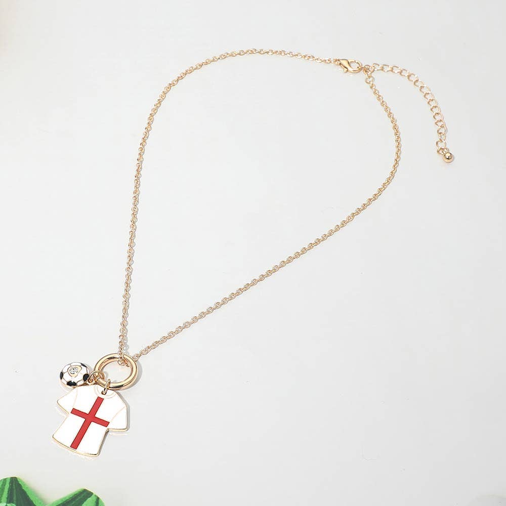 World Cup Soccer Ball Jersey Charm Toggle Pendant Necklace