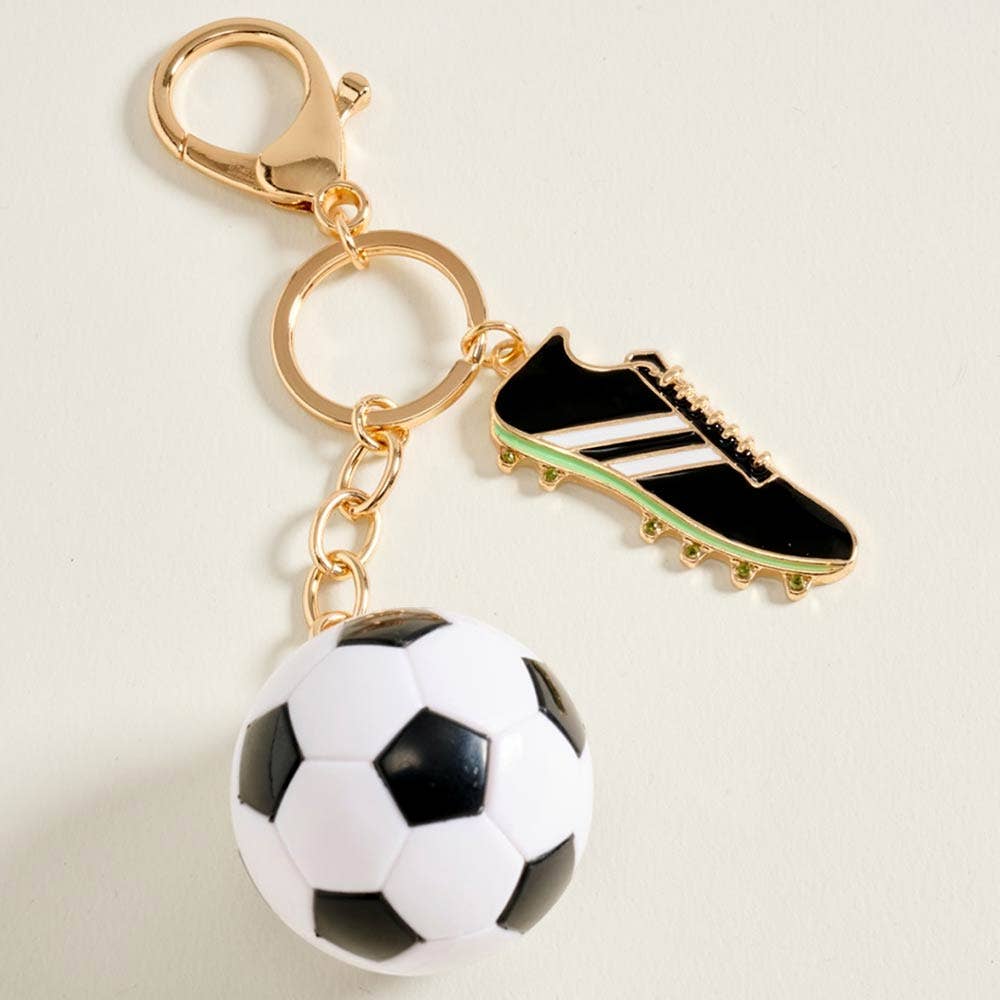 Soccer Ball Shoes Charm Keychain Bag Charm