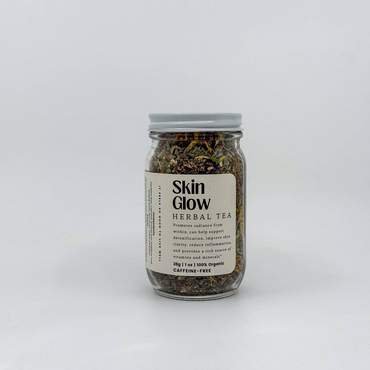 Skin Glow Loose Leaf Herbal Tea | Glass Jar