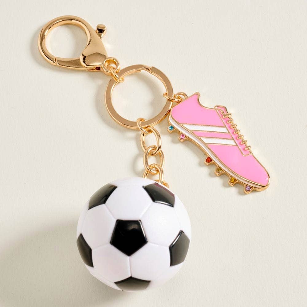 Soccer Ball Shoes Charm Keychain Bag Charm
