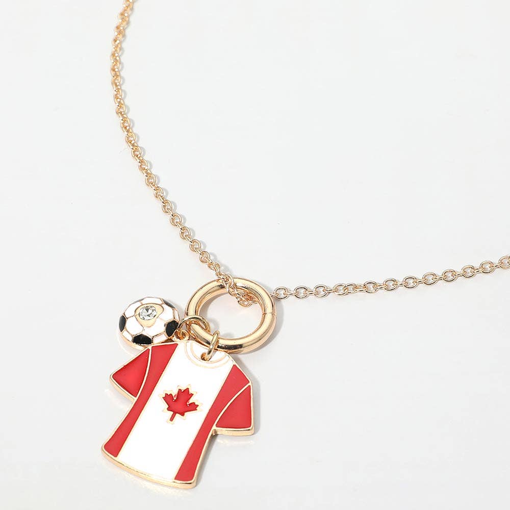 World Cup Soccer Ball Jersey Charm Toggle Pendant Necklace