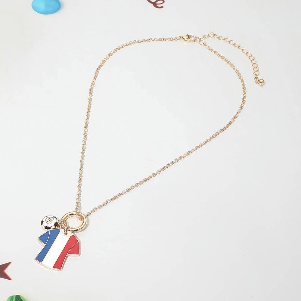 World Cup Soccer Ball Jersey Charm Toggle Pendant Necklace