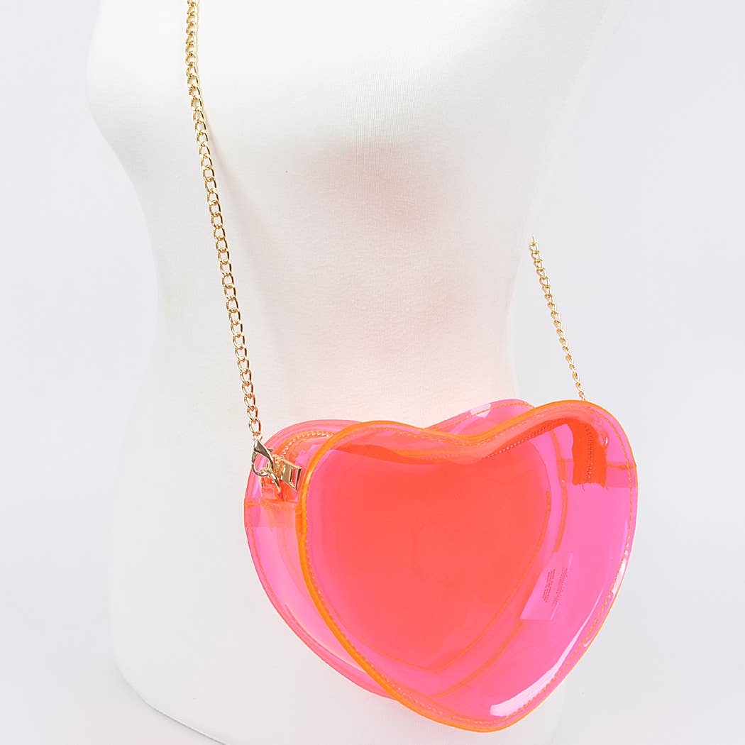 Clear Heart Shape Crossbody Bag