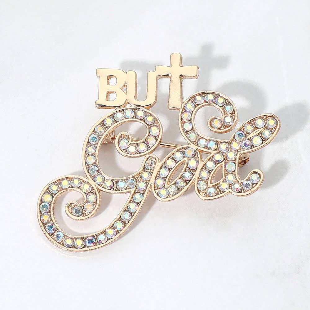 Stone Paved But God Message Pin Brooch