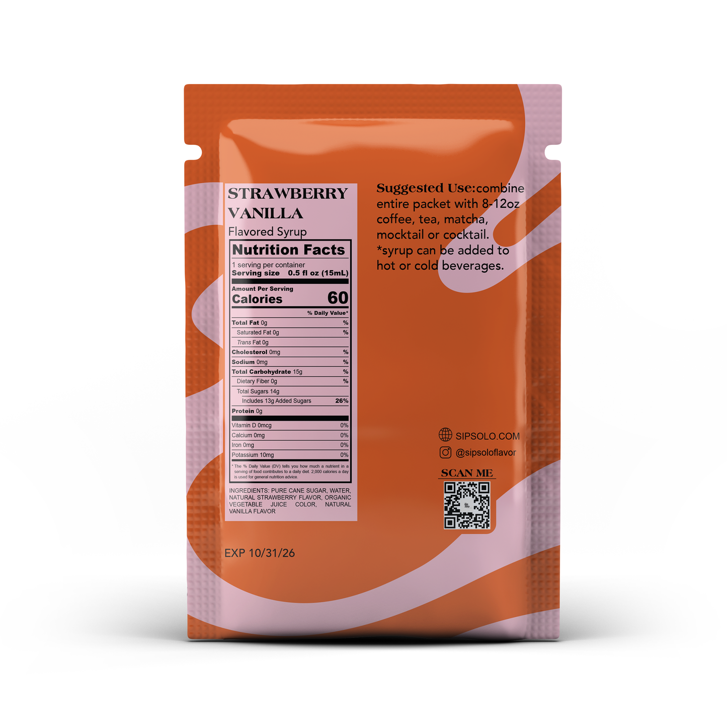 Strawberry Vanilla Single-Serve Flavored Syrup